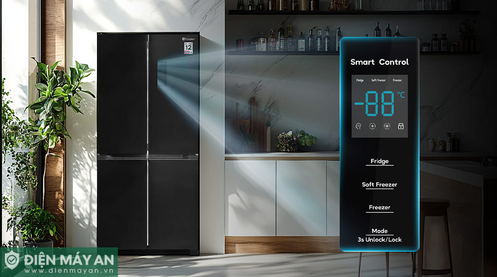 Tủ lạnh Casper Inverter EcoFresh 432 lít Multi Door RM-E432PBS